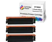 3 Pack Black Compatible Toner Cartridge Replacement for HP 201X CF400X (2,800 Pages) for HP Color Laserjet Pro MFP M252 M252dw M252n M274n M277 M277dw M