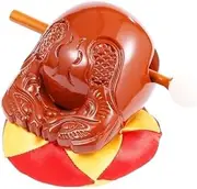 [HUFFA] Teakwood Wooden Fish Muyu Carved Temple Block Mokugyo Buddhist Monk Zen Drum (Color : Yellow, Size : 8 inches)