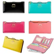 Women Leather Thin Wallet Cute Bow Long Purse Multi ID Credit Card Holder Gift