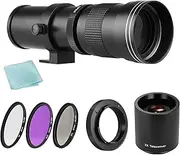 SHANGLIN Camera MF Super Telephoto Zoom Lens F/8.3-16 420-800mm T Mount +/CPL/FLD Filters Set +2X 420-800mm Teleconverter Lens + T2-AI Adapter Ring Replacement for Nikon AI Mount D850 D810 D800 D750 D700