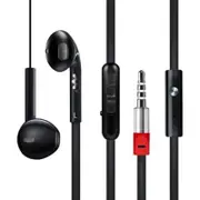Z600 Universal In Ear Earphone Smart Flat Cable Earbuds Black Wired Earphones