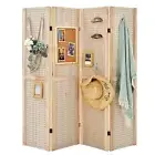Giantex 4-Panel Partition Room Divider Folding Privacy Screen Pegboard Display