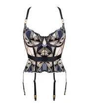 Cubism corset 2,3 Ice blue, navy blue and black