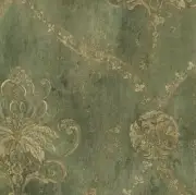 CH22568 Norwall Grand Chateau Manor House Regal Damask Green Beige Wallpaper