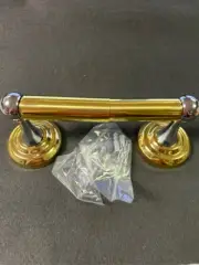 Kelsie Toilet Paper Holder Chrome and Brass