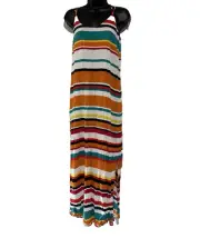 Fleur bleue striped Casual maxi Dress size 2 beach summer nautical Boho