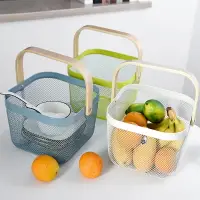 在飛比找樂天市場購物網優惠-家用水果蔬菜收納籃廚房浴室收納筐瑞沙托手提置物籃瀝水籃