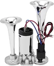 Universal 600DB Dual Trumpet Car Air Horn Compressor Truck Lorry Loud Speaker