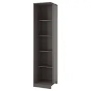 PAX add-on corner unit with 4 shelves, dark grey, 53x58x236 cm