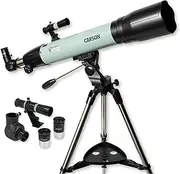 [Carson] Stara 80AZ Refractor Telescope for Kids & Adults, Erecting Fully Multicoated 700mm Scope Plossl Eyepieces, Steel Tripod (SR-200)