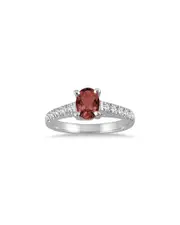 Gem Spark 14K 1.19 ct. tw. Diamond & Garnet Ring