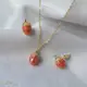 【非銀不可】草莓琺瑯 耳釘 項鍊 純銀套組 (獨家設計)