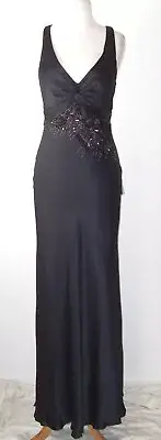 ROBERTO CAVALLI CLASS Silk Sequin Embellished Open Back Dress Gown 44 8 or 48 12