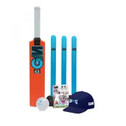 Gunn & Moore Diamond Kids Cricket Set Opener Bat Ball Stumps Cap Zipper Bag Kit
