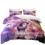 Space Cat on Llama Unicorn Eating Taco Cool Art Quilt Cover