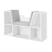 Kids Bookcase Toys Box Shelf White