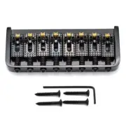 Metal 8 String Electric Guitar Fixed Bridge Roller Saddles Hardtail Bridge Black