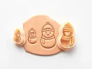 Xmas Snowman Polymer Clay Cutters | Maxi Mini Set Christmas theme Tree cookie