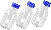 HEALEEP 3Pcs Glass Sample Bottles Wide Mouth Cap Chemical Reagent Sealing Containers Bottles for Laboratory Use and Reliable