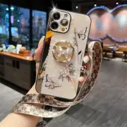 Bling Ring Stand Case Butterfly Hard Cover For iPhone 16 15 14 Pro Max 11 12 13
