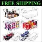 Set of 8 Stackable Clear Plastic Storage Bins for Ultimate Kitchen Organization