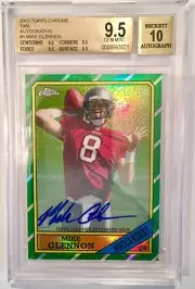 MIKE GLENNON RC AUTO 2013 TOPPS CHROME 1986 RETRO REFRACTOR /15 BGS 9.5/10
