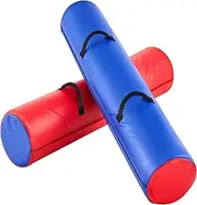ShinyRelief 2 Pcs Joust Sponge Filled Stick Set PU Covered Pugil Sticks Jousting Sticks for Sparring Games Jousting, Blue and Red