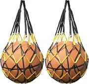 Single Ball Mesh Bag 2PCS Basketball Ball Carry Mesh Storage Net Bag Single Football Holder Black and Yellow