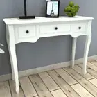 vidaXL Dressing Console Table with Three Drawers White HEE