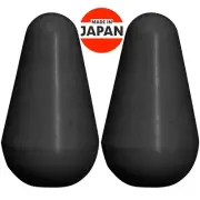 NEW (2) Switch Knobs (METRIC size) For Lever switches Strat Guitar Style - BLACK