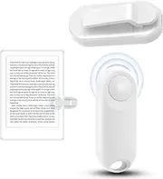 DATAFY Page Turner for Kindle, Remote Control Page Turner Clicker for Kindle Accessories for E-Book Reading with Wrist Strap Storage Bag, Suitable for Use with Stand (White)