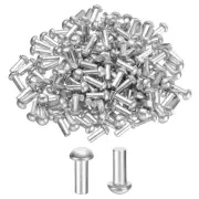 150Pcs Brazier Head Solid Aluminum Rivets, M4 x 10mm Tubular Rivets