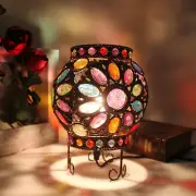 Tiffany Style Table Lamp Bohemian Desk Light Scroll Stand Bedroom Night Light
