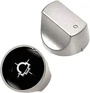 Spares2go Hot-Ari ix Control Switch Knobs for Hotpoint Oven Cooker Hob (Silver, Pack of 2)