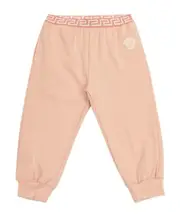 Versace Kids Logo Embroidered Elastic Waist Sweatpants 1824M Nude