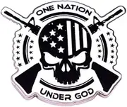 [Pinstant] One Nation Under God 2nd Second Amendment Right to Keep and Bear Arms Gun Rifle US USA American Flag Freedom Skull Crossbones Republican 1.6" Enamel Pin Badge, 1.6 Inches, Enamel, enamel