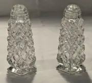 Bohemia Crystal Salt and Pepper Shakers Diamond Cut FREE POSTAGE