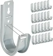 Wall Mount J Hook 2” with Retainer Clip - Galvanized Steel Cable Management Hook