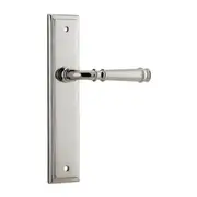 Iver Verona Door Lever Handle on Stepped Backplate Polished Nickel