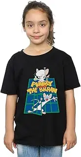 [Absolute Cult] Animaniacs Girls Pinky And The Brain Laboratory T-Shirt Black 3-4 Years