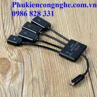 在飛比找蝦皮購物優惠-Otg 電纜 3 USB Hub OTG 端口支持手機的充電