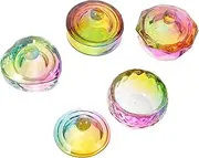 AUTSUPPL 4pcs Acrylic Nail Dappen Dish Lids Decorative Glass Nail Cups for Manicure Heart Teapot Octagonal Designs Lightweight Supplies for Diy Art and Salon Use