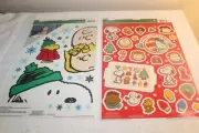 Peanuts window cling decorations 2 sheets 26 static clings & 24 peeker clings