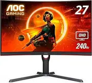 AOC 27 Inch CQ27G3Z QHD Curved Gaming Monitor, Black/Red