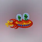 Orange Spaceship Patch — Iron On Badge Embroidered Motif — Aliens UFO Fun Cute