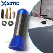 Aluminum 1.4" Mini Blue Carbon Fiber Screw-On Type Short AM/FM Radio Antenna
