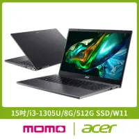 在飛比找momo購物網優惠-【Acer】256G固態行動碟★15.6吋i3輕薄筆電(As