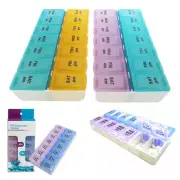 2 Packs Am Pm 7 Day Pill Box Organizer Medicine Tablet Daily Vitamin Case Holder