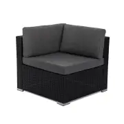 Living Outdoor Furniture Modular Lounge Components Corner Sofa-Black