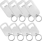Stainless Steel Flat Beer Bottle Opener Keychain, Sturdy and Durable 8 Pcs to Se